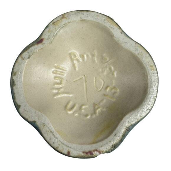 Hull Magnolia Two Handed Pink and Yellow Matte Finish Vase 1940s #13  Read - Picture 5 of 5